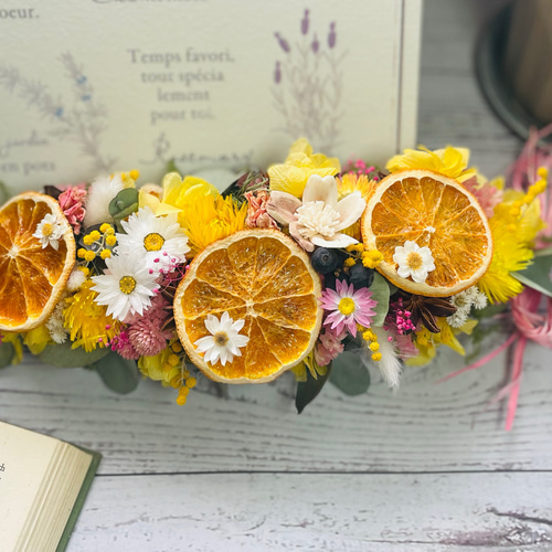爽やかオレンジガーランド ドライフラワー Atelier sol daisy 通販