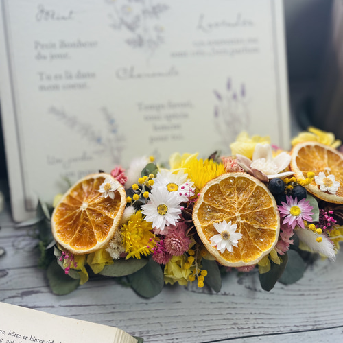 No68 華やかシャーベットオレンジ⸜❤︎⸝‍フラワーガーランド No68
