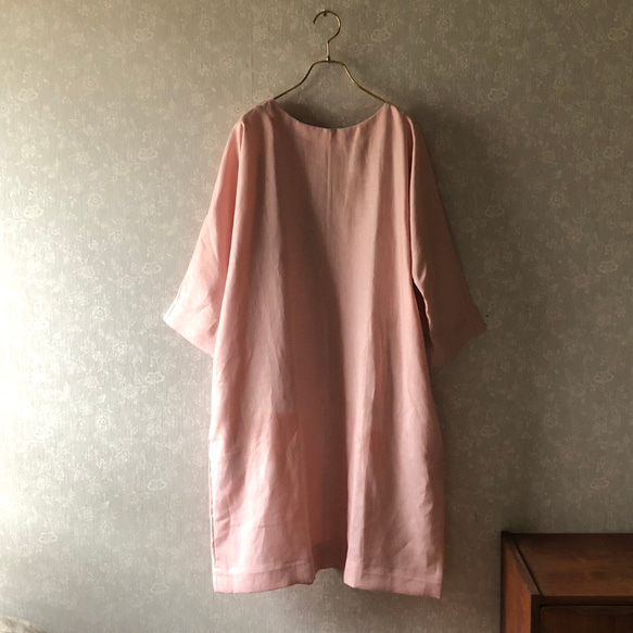 【春SALE】さくらPINK　ドルマンスリーブワンピース　富士吉田染加工 4枚目の画像