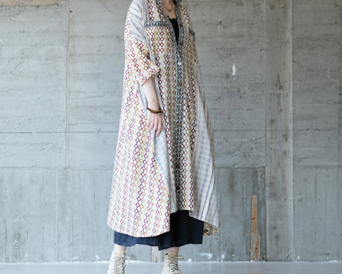 美品 ナゴンスタンス シャツワンピース パッチワーク コットン