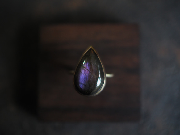 labradorite brass ring (kau) 2枚目の画像