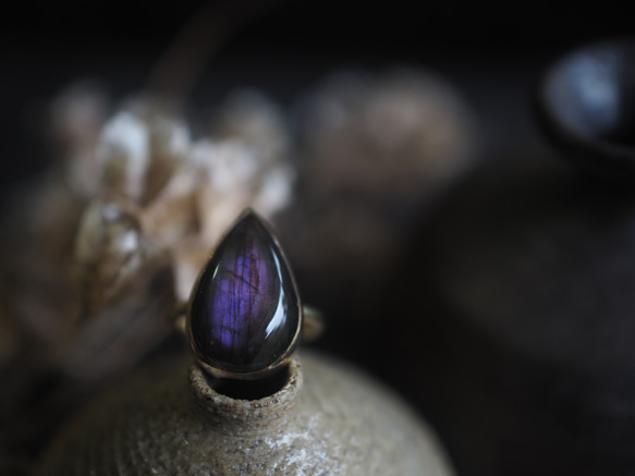 labradorite brass ring (kau) 5枚目の画像