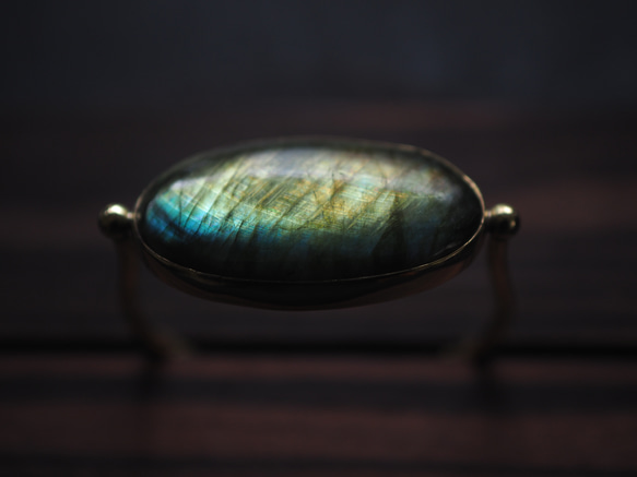 labradorite brass bangle (harusame) 6枚目の画像