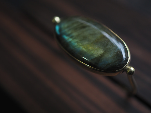 labradorite brass bangle (harusame) 4枚目の画像