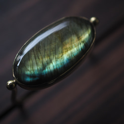 labradorite brass bangle (harusame) 5枚目の画像