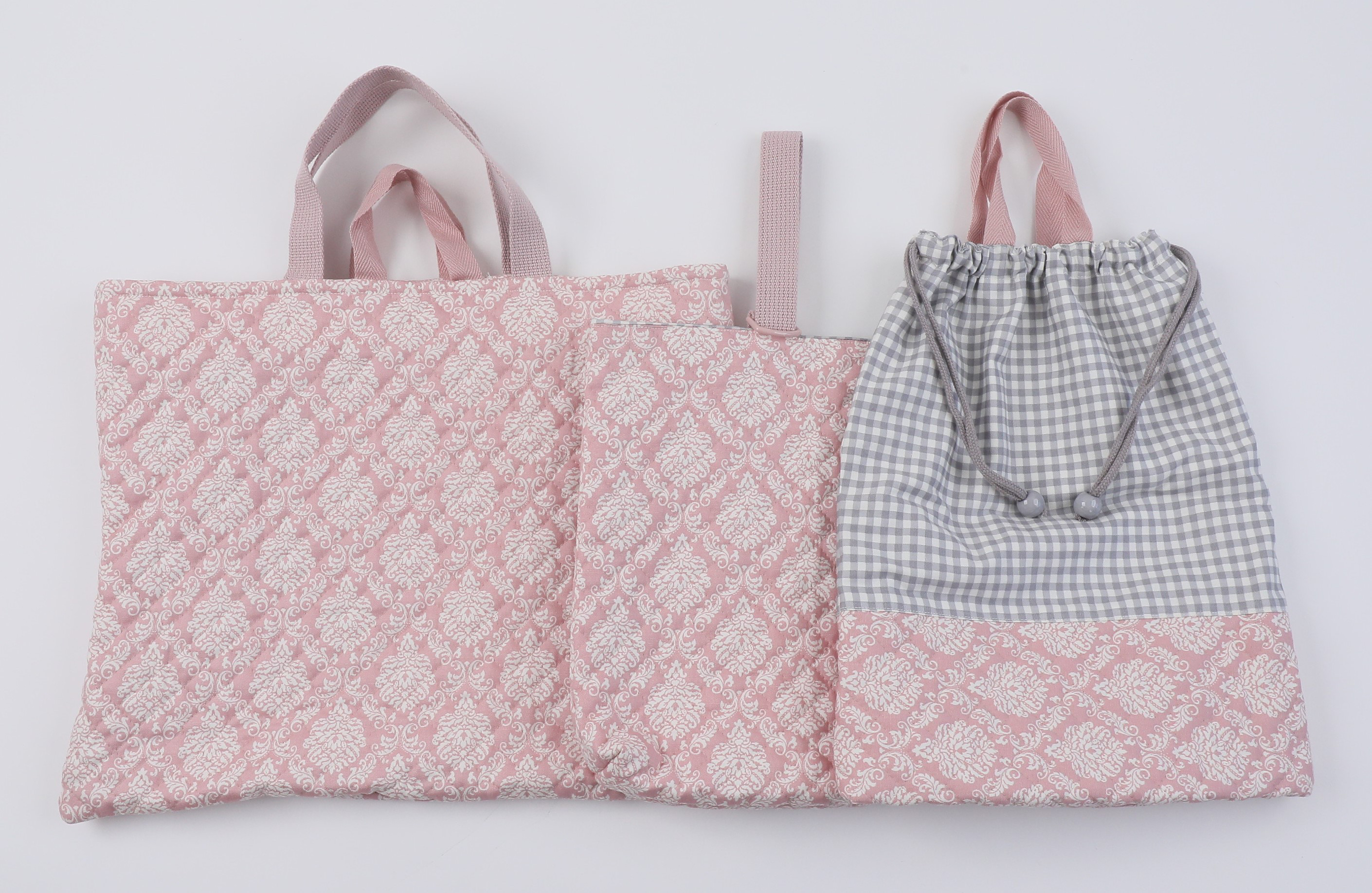 大人可愛い 入園入学・3点セット　【レッスンバッグ・上履き入れ・体操着入れ】