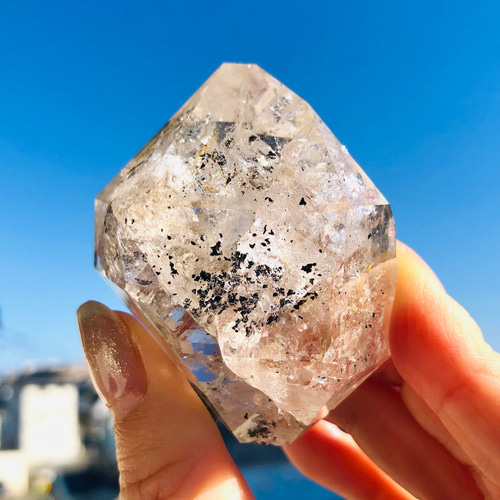 ハーキマーダイヤモンド原石 325g 虹入り ◇虹入り◇ハーキマーダイヤモンド原石｜マライカ公式通販
