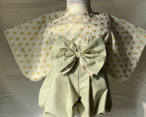 ハンドメイド ベビー袴(麻の葉ブラウン×ホワイト) ベビー袴 麻の葉柄 栗色 / 70㎝.80㎝ ベビー服 Romly 通販
