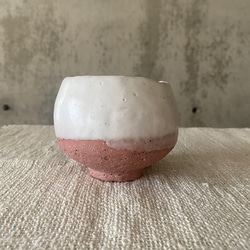 桜色x白　陶器の茶碗と小皿セット*** 「母の日xギフトセット」 2枚目の画像