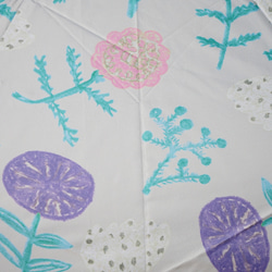 竹ハンドル UVカット折りたたみ傘 flower 紫外線99.9%カット 164009 010 晴雨兼用 花柄 日傘 16枚目の画像
