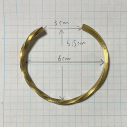 ねじりバングル①  真鍮製 2枚目の画像