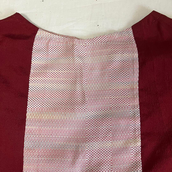 正絹着物リメイク　チュニック　ブラウス　ベスト　大きいM～LL　シャツ 4枚目の画像