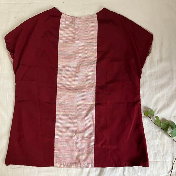 正絹着物リメイク　チュニック　ブラウス　ベスト　大きいM～LL　シャツ 3枚目の画像