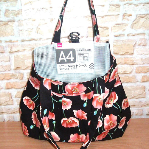 花柄グラニートートバッグ サマーセール1800円➡1000円】ポピーの花柄トートバッグ/グラニー