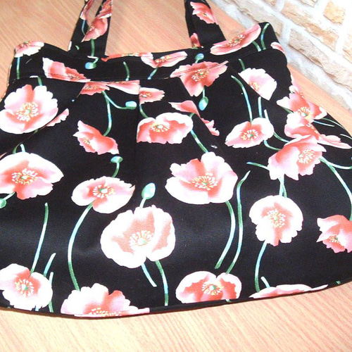 花柄グラニートートバッグ サマーセール1800円➡1000円】ポピーの花柄トートバッグ/グラニー
