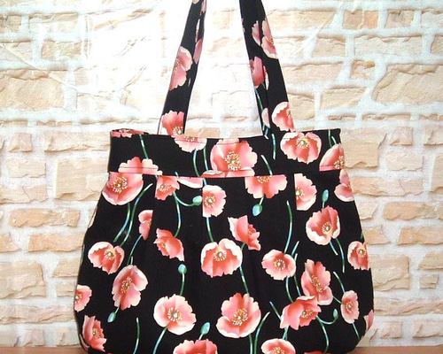 花柄グラニートートバッグ サマーセール1800円➡1000円】ポピーの花柄トートバッグ/グラニー