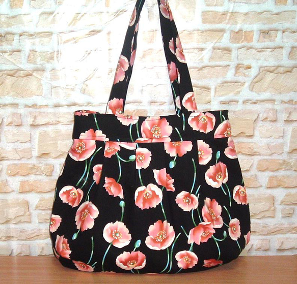 花柄グラニートートバッグ サマーセール1800円➡1000円】ポピーの花柄トートバッグ/グラニー