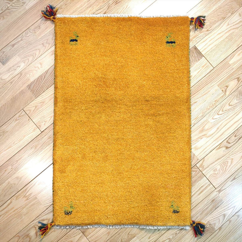 夏季限定特価】ペルシャ ギャッベ 玄関マット 90x60cm ベージュ