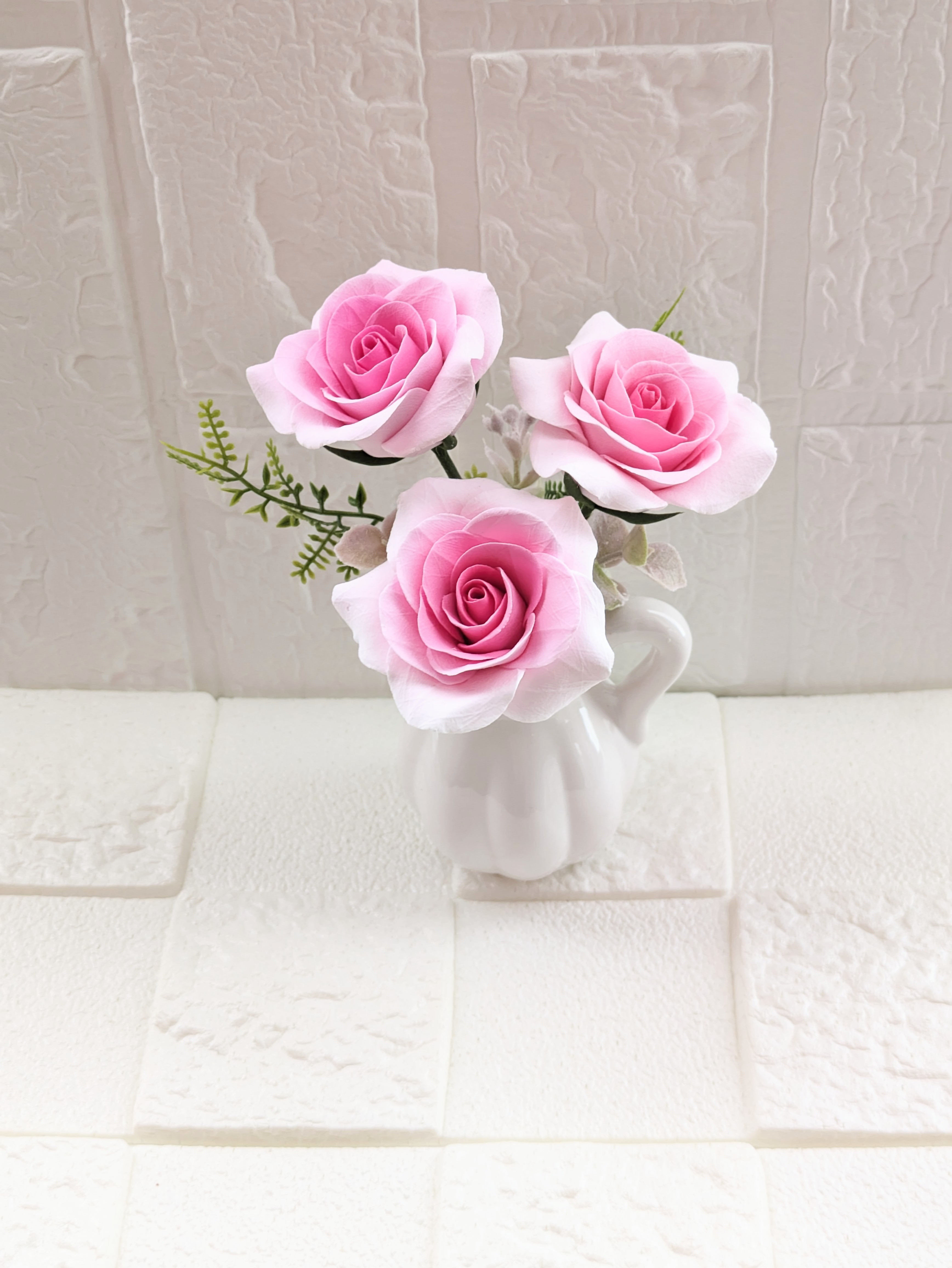 クレイフラワー✨大きなアレンジ✨薔薇・百合・カラー✨ハンドメイド