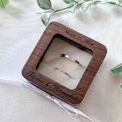 【オーダーメイド】★木製ボックス　リングピロー★　指輪ケース　婚約指輪　ウェディング　結婚式 4枚目の画像