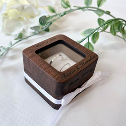 【オーダーメイド】★木製ボックス　リングピロー★　指輪ケース　婚約指輪　ウェディング　結婚式 6枚目の画像