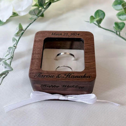 【オーダーメイド】★木製ボックス　リングピロー★　指輪ケース　婚約指輪　ウェディング　結婚式 7枚目の画像
