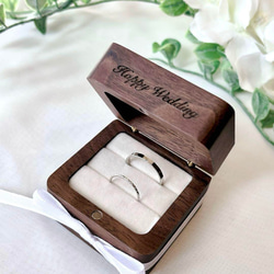 【オーダーメイド】★木製ボックス　リングピロー★　指輪ケース　婚約指輪　ウェディング　結婚式 2枚目の画像