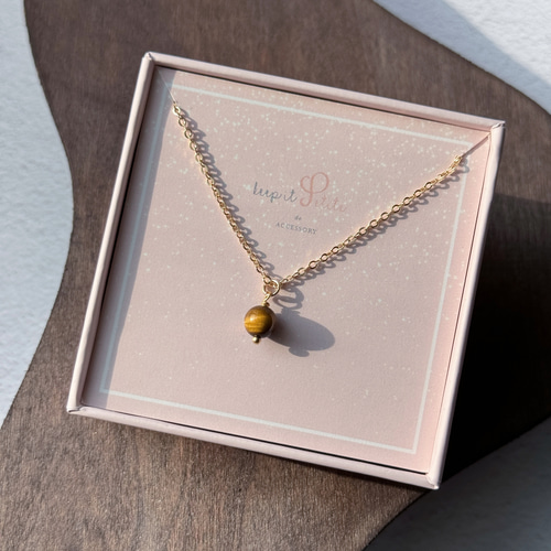 富、勇気、自信 | 6MM タイガーアイストーン 14K ゴールド