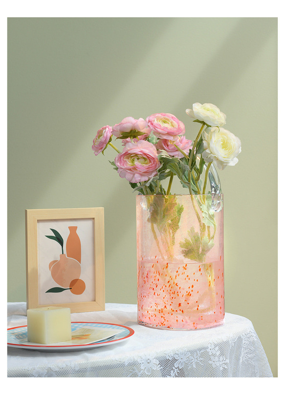 桜色 ピンクの手提げ花瓶 11枚目の画像