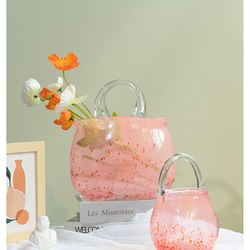 桜色 ピンクの手提げ花瓶 13枚目の画像