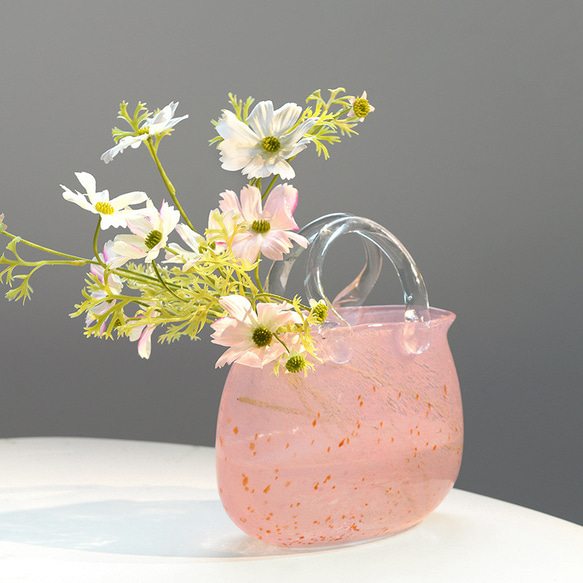 桜色 ピンクの手提げ花瓶 18枚目の画像