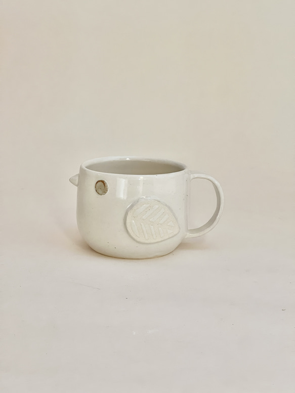 toriカップ(大/350ml)(白色)　マグカップ　鳥　スープカップ 1枚目の画像