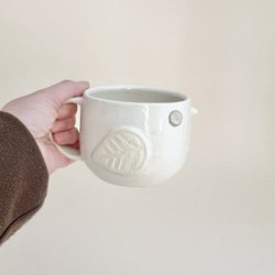 toriカップ(大/350ml)(白色)　マグカップ　鳥　スープカップ 5枚目の画像