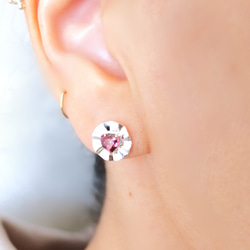 玫瑰花心型耳環 單耳耳環 第5張的照片