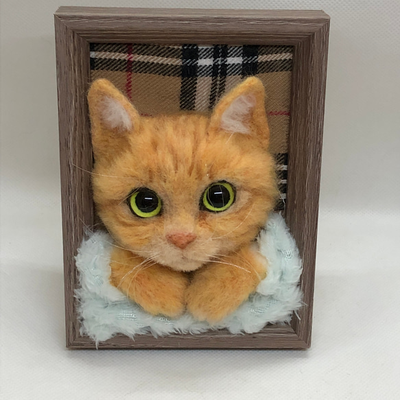マメナツ様専用　愛猫さんのオーダーフレーム　うちの子　羊毛フェルト 3枚目の画像
