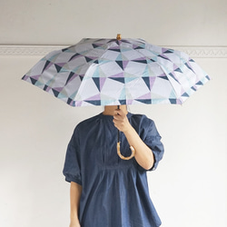 竹ハンドル UVカット折りたたみ傘 kaleido 紫外線99.9%カット 164006 晴雨兼用 日傘 雨傘 カレイド 10枚目の画像
