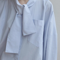 オリジナルデザイン　春のシャツブラウス  ポケット付き 6枚目の画像