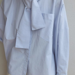 オリジナルデザイン　春のシャツブラウス  ポケット付き 3枚目の画像