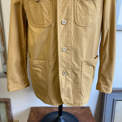 男女兼用❤コットン素材のカバーオールジャケット マスタードイエロー（男女フリー  メンズ M、レディース L） 5枚目の画像