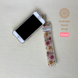 母の日ギフト【インド刺繍のスマホストラップ＆ミニ巾着セット】☆Amoliアモーリ 4枚目の画像