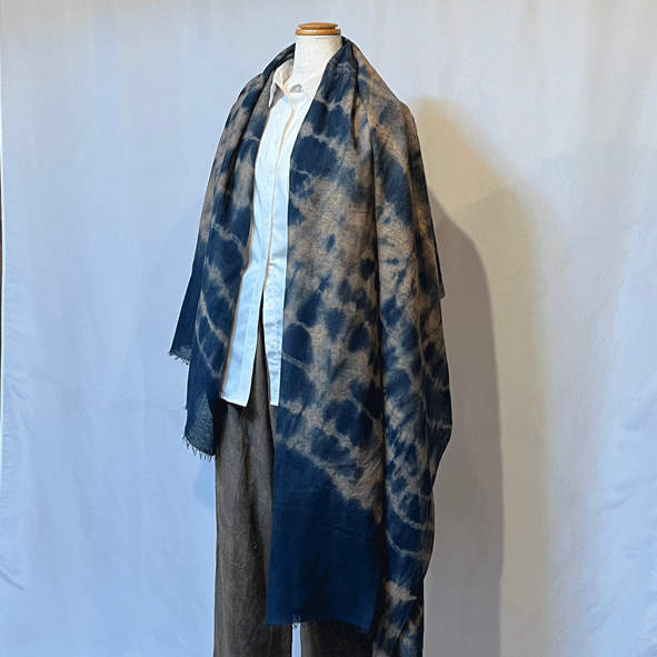 シルク綿　ロング＆ワイドストールK24028