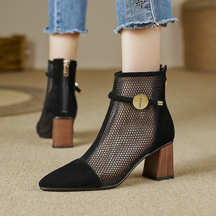 ★24春夏新作★本革 オリジナル商品　夏でも履けるブーツ サンダル レディース 22～26サイズ  CZ-899