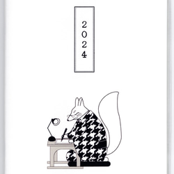 4月始まり 2024年 文豪狐原稿用紙 スケジュール手帳 イラストカバー2枚 栞付き B6 全48ページ 辰年 万年筆 3枚目の画像
