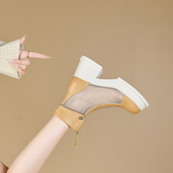 ★24春夏新作★本革 オリジナル商品　夏でも履けるブーツ サンダル レディース 22～26サイズ  CZ459 11枚目の画像