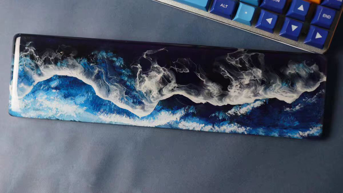 ハンドメイド 深海 パームレスト 手作り リストレスト アームレスト レジンアート キーボード PC 誕生日 記念日