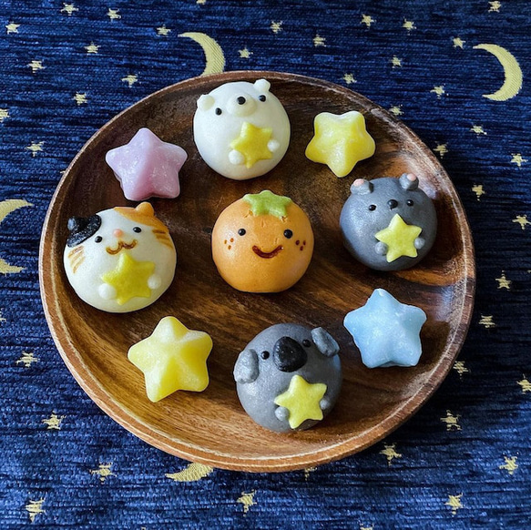 星なるどうぶつ和菓子・おまんじゅう&すあまセット 1枚目の画像