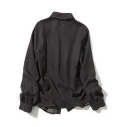 ★僅樣品銷售1件★適合成人的優雅Marueli襯衫 長袖襯衫上衣 黑色 220307-1 第8張的照片