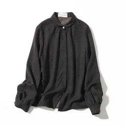 ★僅樣品銷售1件★適合成人的優雅Marueli襯衫 長袖襯衫上衣 黑色 220307-1 第1張的照片