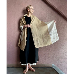 RATA❤️春夏❤️100%優質亞麻❤️大披肩❤️旅行防曬好搭❤️鮮豔優雅成熟的綠色 第12張的照片