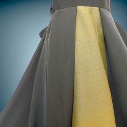 ラメカーキ 和で魅せるフレアーワンピース 着物リメイク パッチワーク 演奏会 着物ドレス 和柄 L～2L  B6309 12枚目の画像